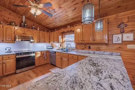 Kitchen with granite counters